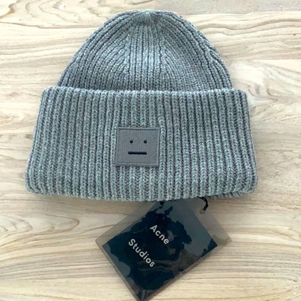Brand New Acne Studios Light Gray Beanie Hat